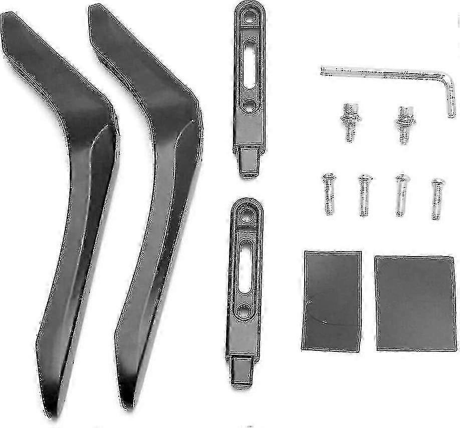 Universal Pedestal TV Stand Feet with Secure Screws for Table Top Placement (1 Set, Black)