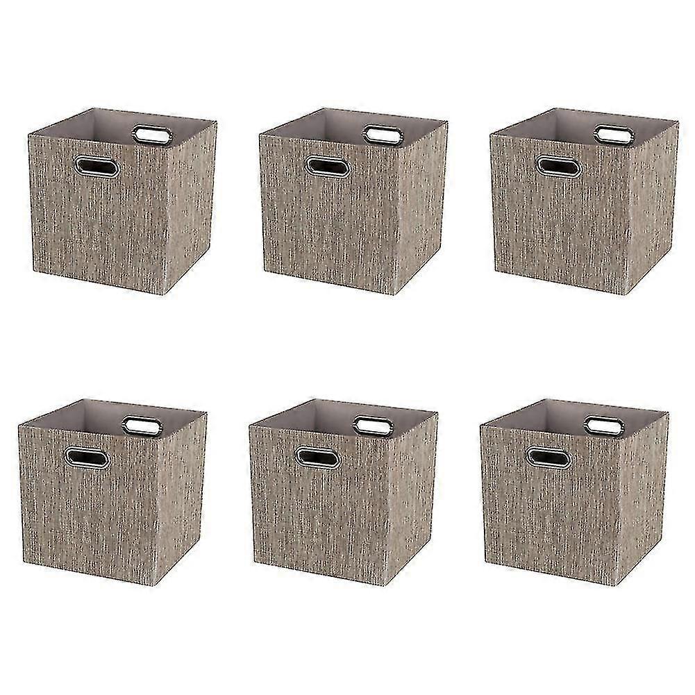 6 Storage Boxes Fabric Lidless Storage Box With Handle Organization