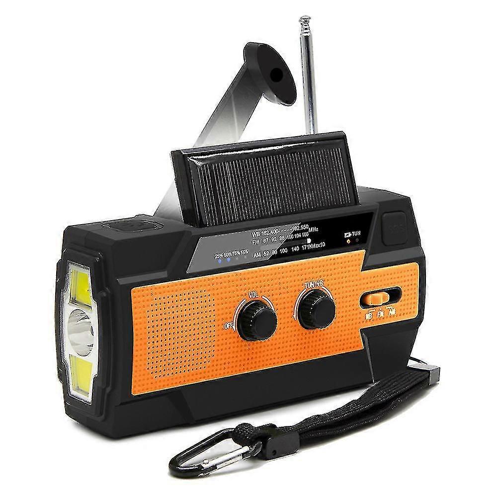 Orange Bl-090p Emergency Disaster Prevention Multifunctional Torch Solar Hand Radio With Torch Reading Light