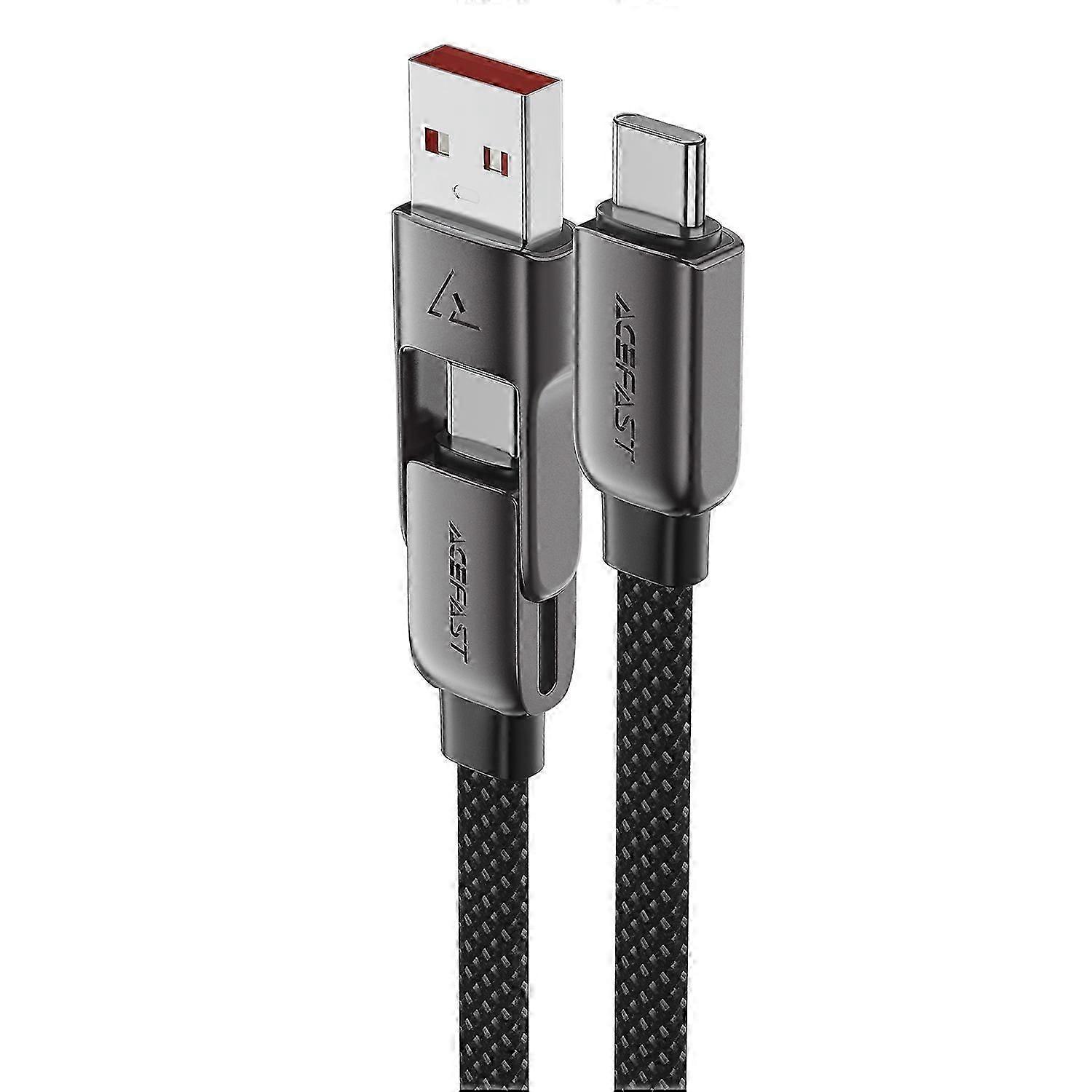 Acefast C13-05 0,2 m Usb-a Usb-C na Usb-c nabíjací dátový kábel Pletený kábel zo zinkovej zliatiny