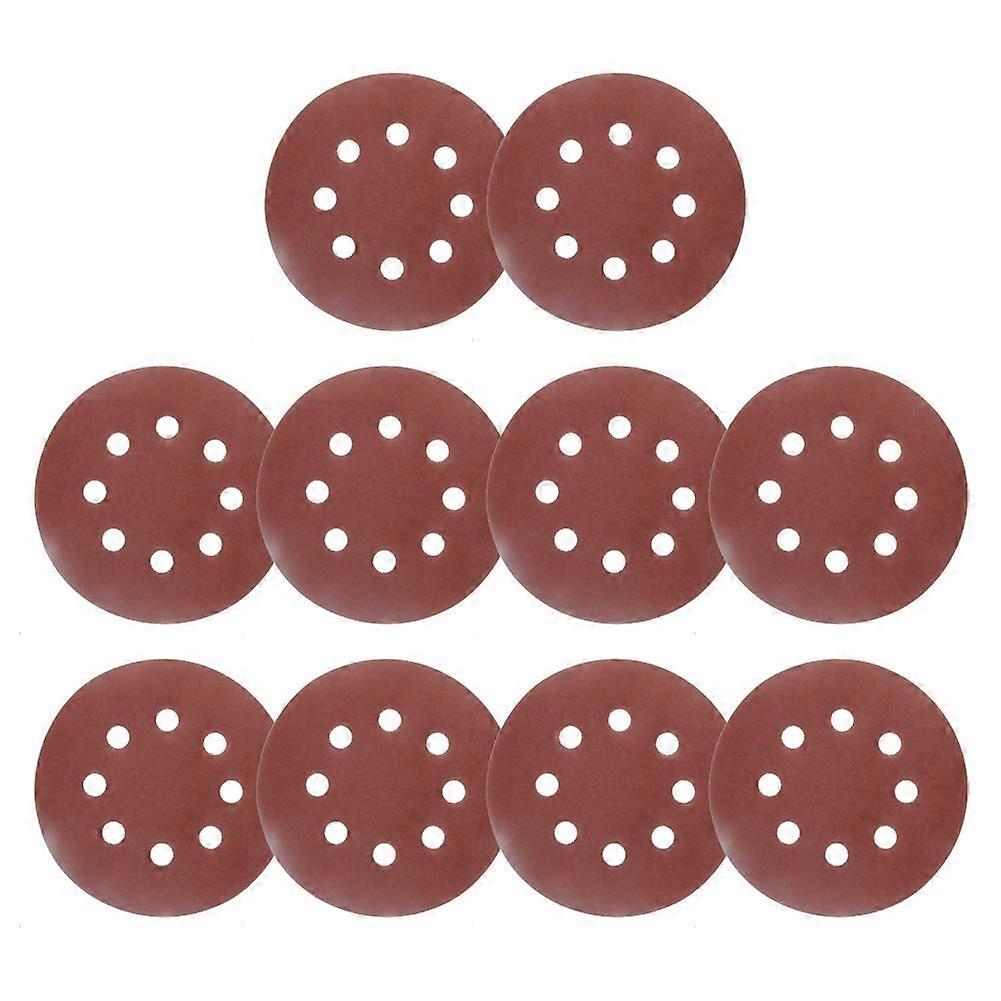 10pcs 5 Inch 8 Hole Hook and Loop Sanding Disc 320Grit Flocking Sandpaper for Random Orbit Sander