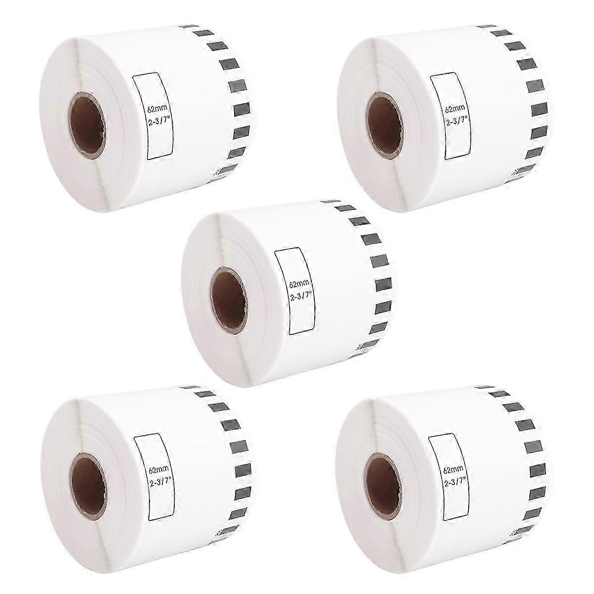 5 Refill Rolls Compatible DK-22205 Label 62mmx30.48M Continuous - FFA