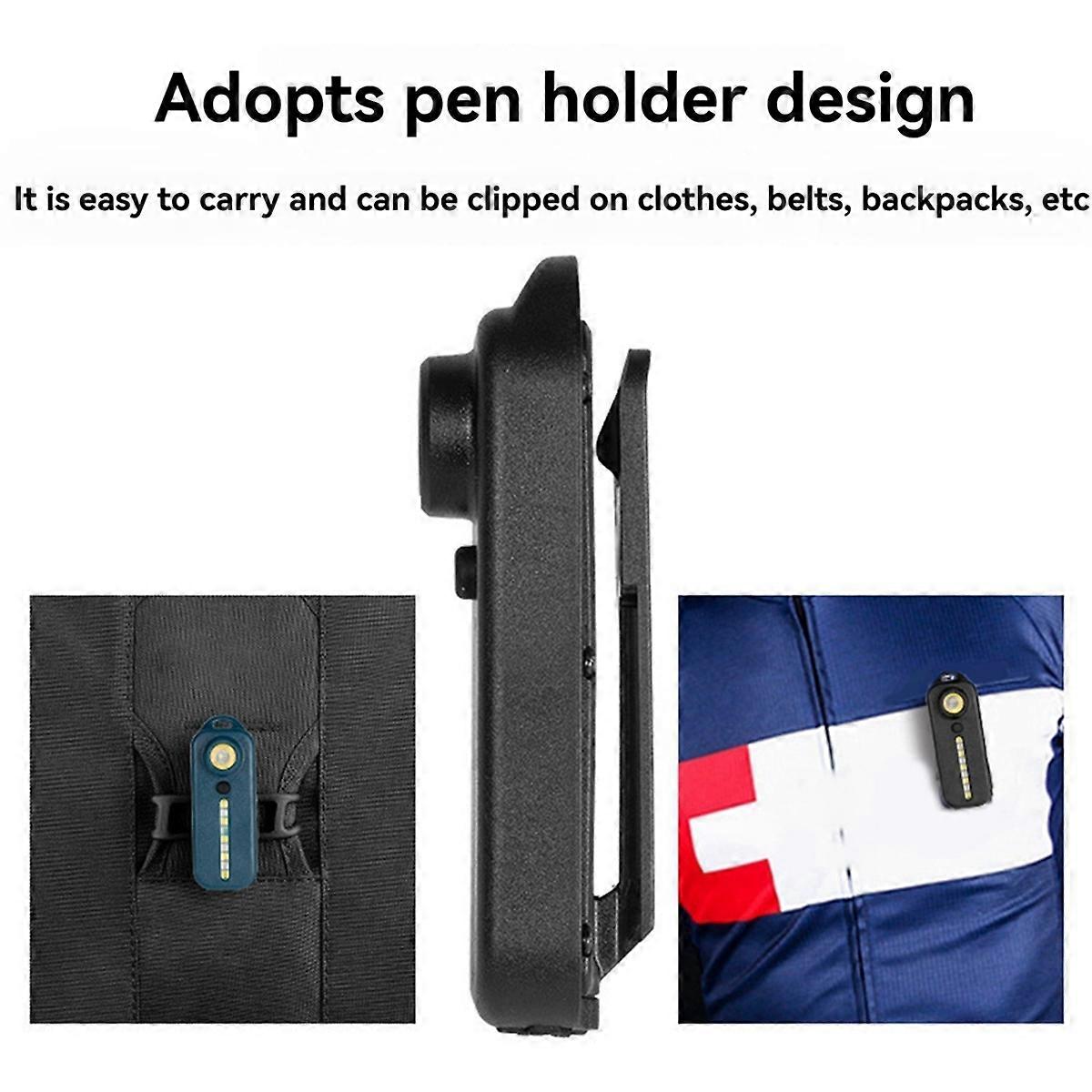 Outdoor Flashlight Pen Clip Safety Warning Light Rechargeable Flashlight Outdoor Multi-Function Shou