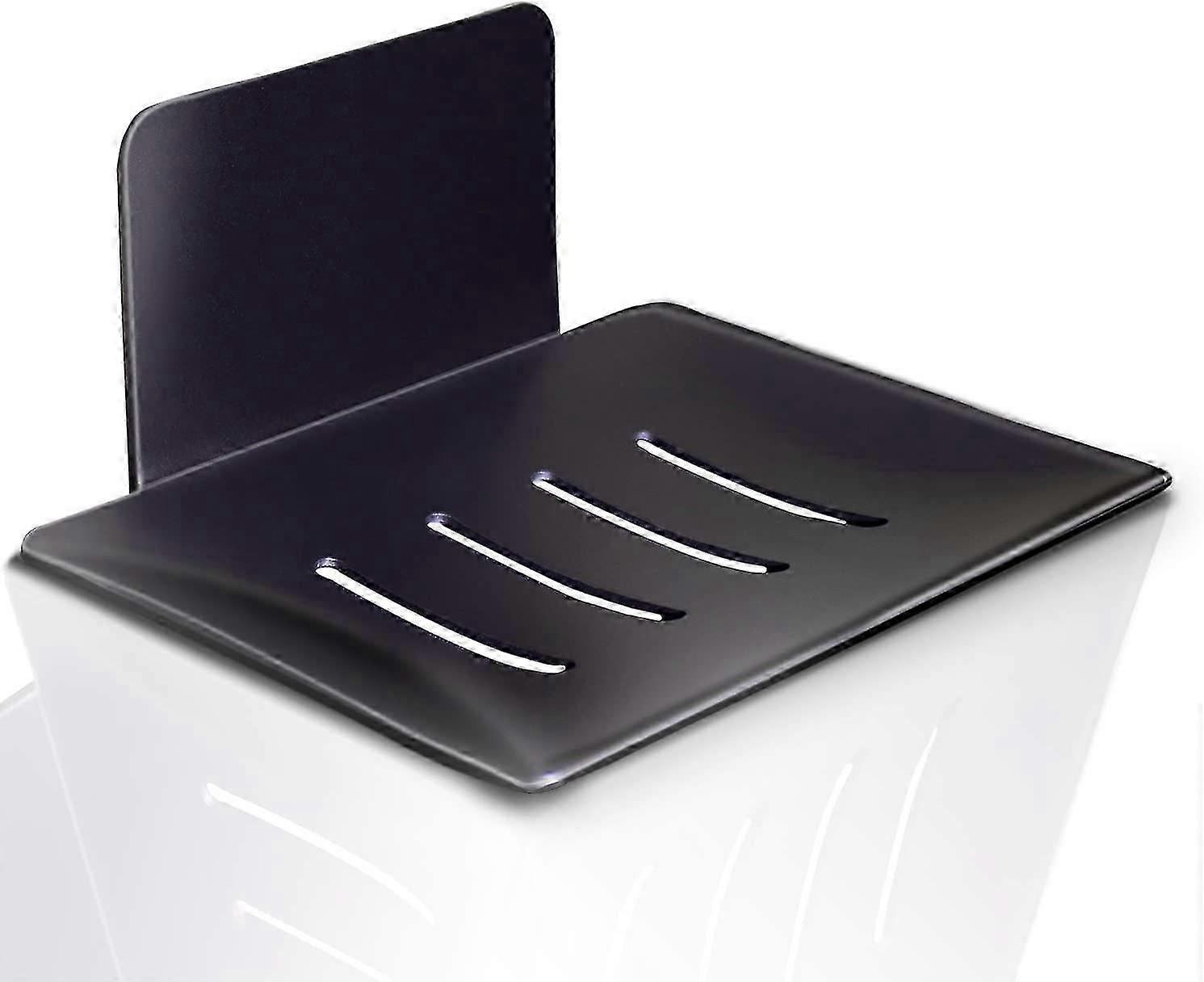 Wall Mounted Soap Dish,Stainless Self Adhesive Shower Soap Dish(Black)