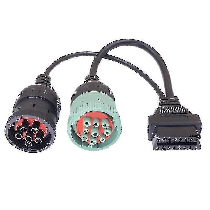 6-poliges J1708- oder 9-poliges J1939-zu-16-poliges OBD2-Obdii-Adapterkabel für LKW-Auto