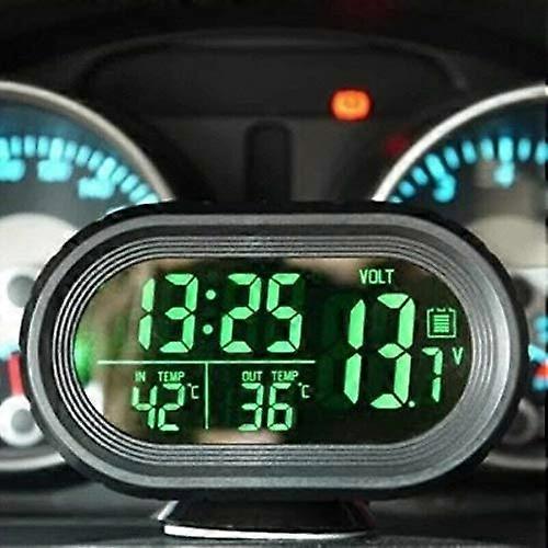 3 in 1 Car Digital LED LCD Clock Thermometer Voltmeter, Multi-Function Display, Automotive Dashboard Gauge, Battery Monitor