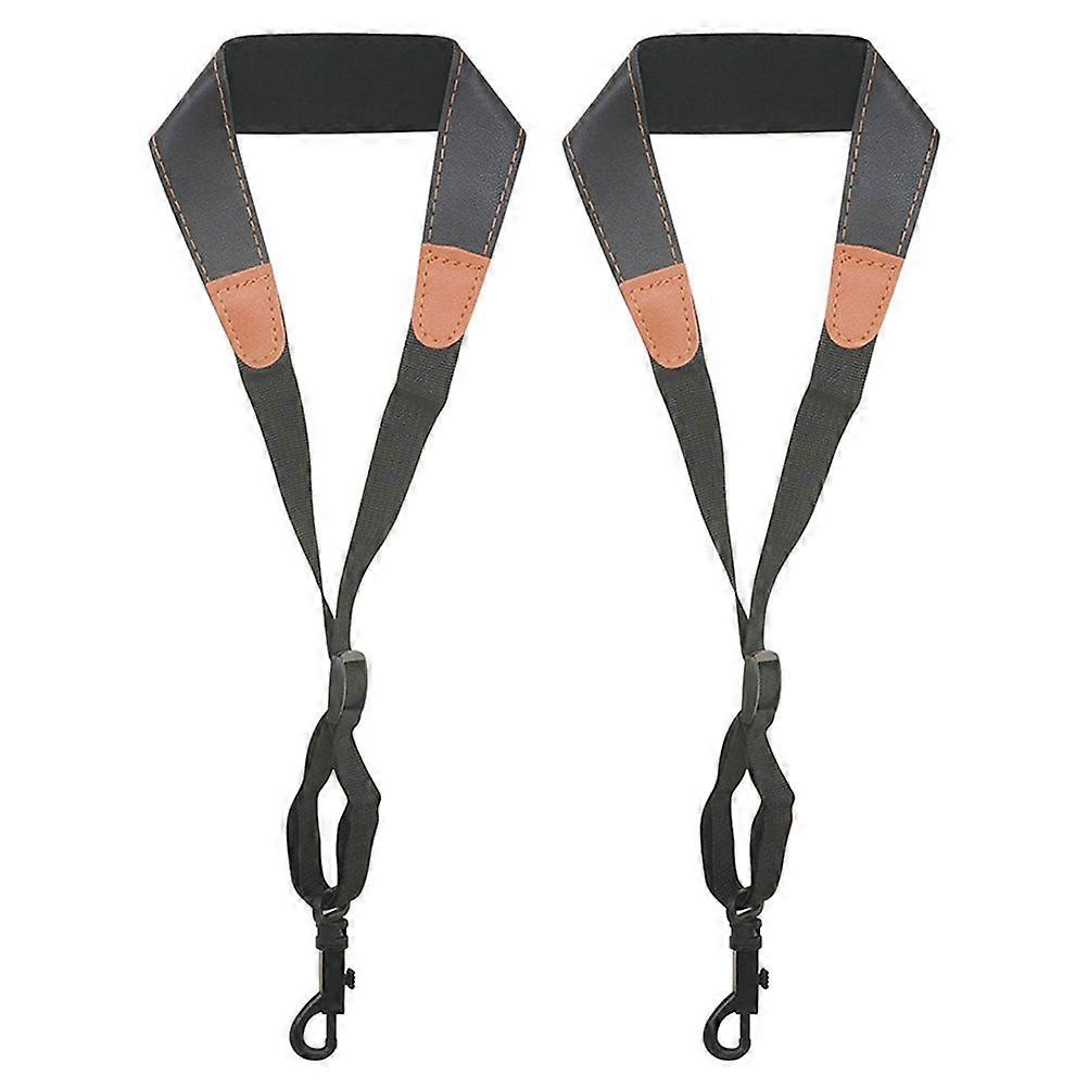 2 stk saksofon nakkestropper Erstatning Justerbare saksofonstropper Lærsaksofonstropper