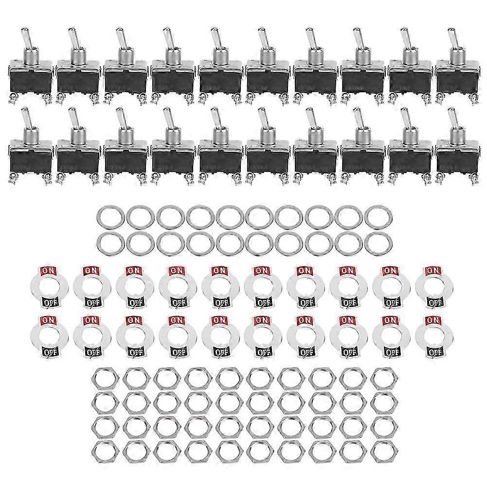 20Pcs BERM Toggle Switch LED Light Rocker Button 4 Pins 2 Level On/Off 15A 250VAC BEM1221