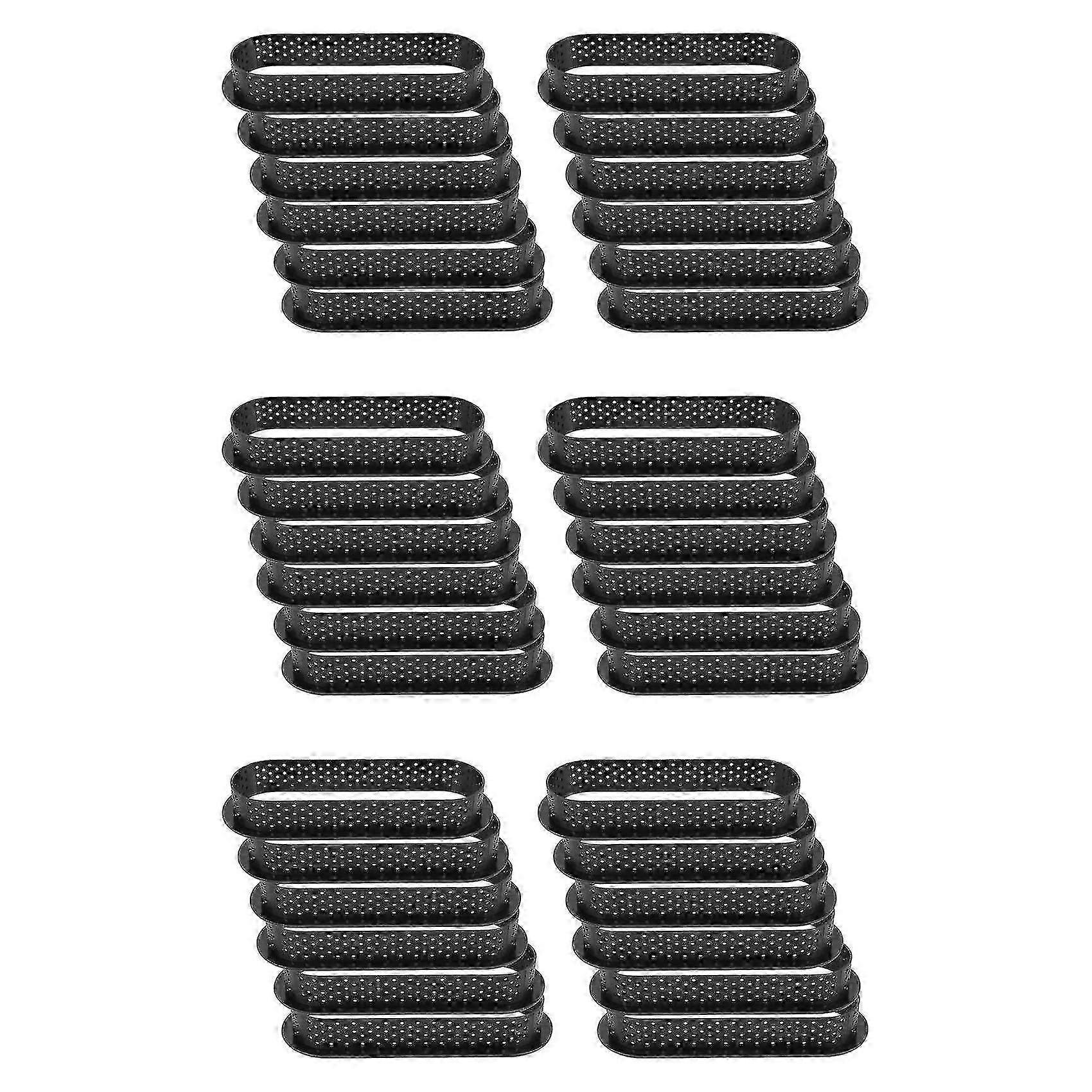 36ピース楕円形タルトリング耐熱穴あきケーキムースリングノンスティック耐熱皿タルトミニC