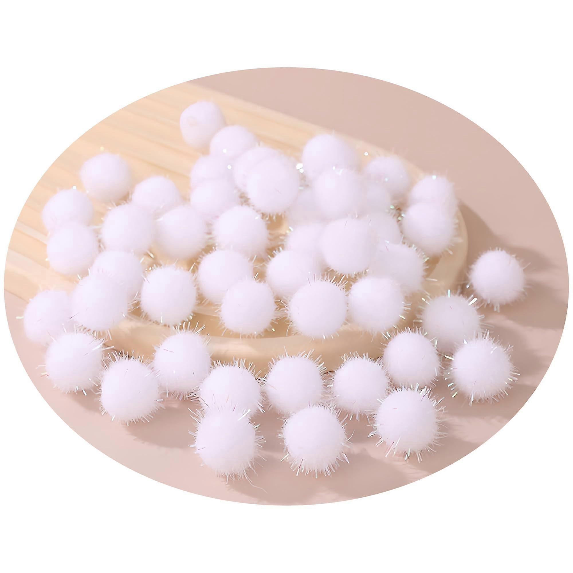 Glitter pom poms, Plush Craft Pompom, 30 mm, Thread Ball, Sequin Balls, Christmas Pompoms