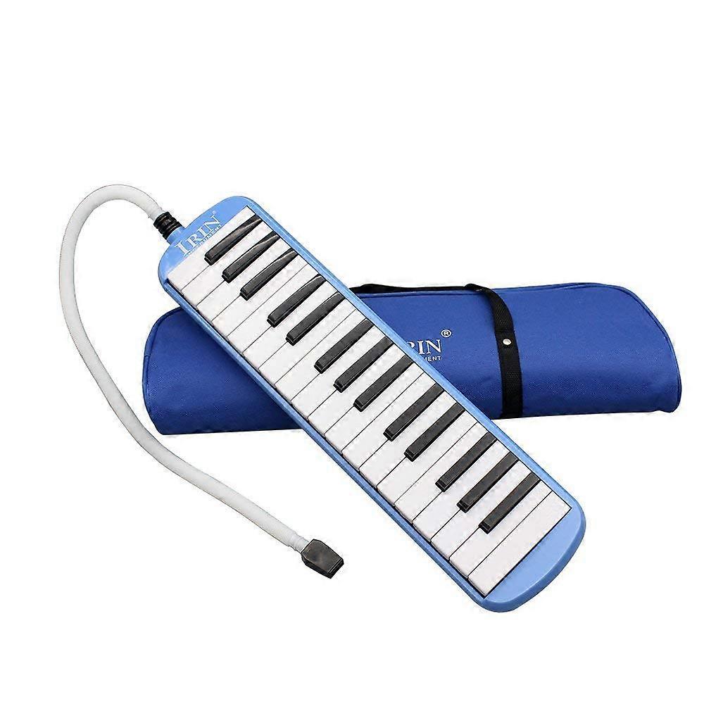 32 Key Melodica Instrument with Air Mouthpiece Piano Keyboard (Blue)