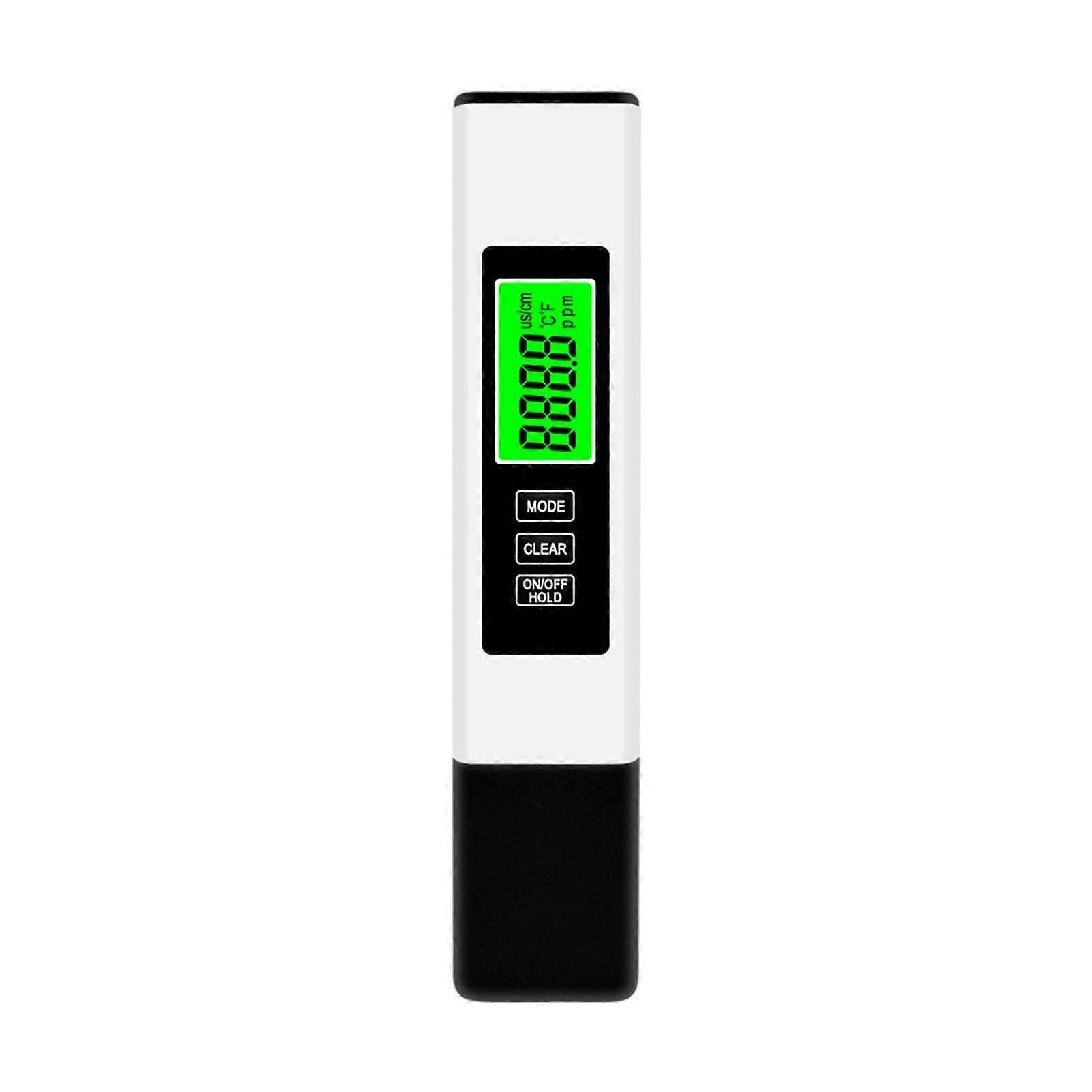 3 in 1 Water Quality Tester Water Quality Analyzer TDS/EC/Temperature Meter Data Hold Backlight Display Tester White