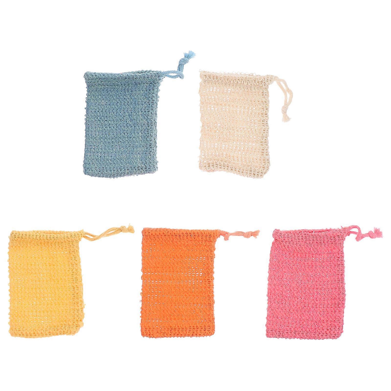 Drawstring Soap Foaming Bag for Bathing with Cotton Linen Material Assorted Color
