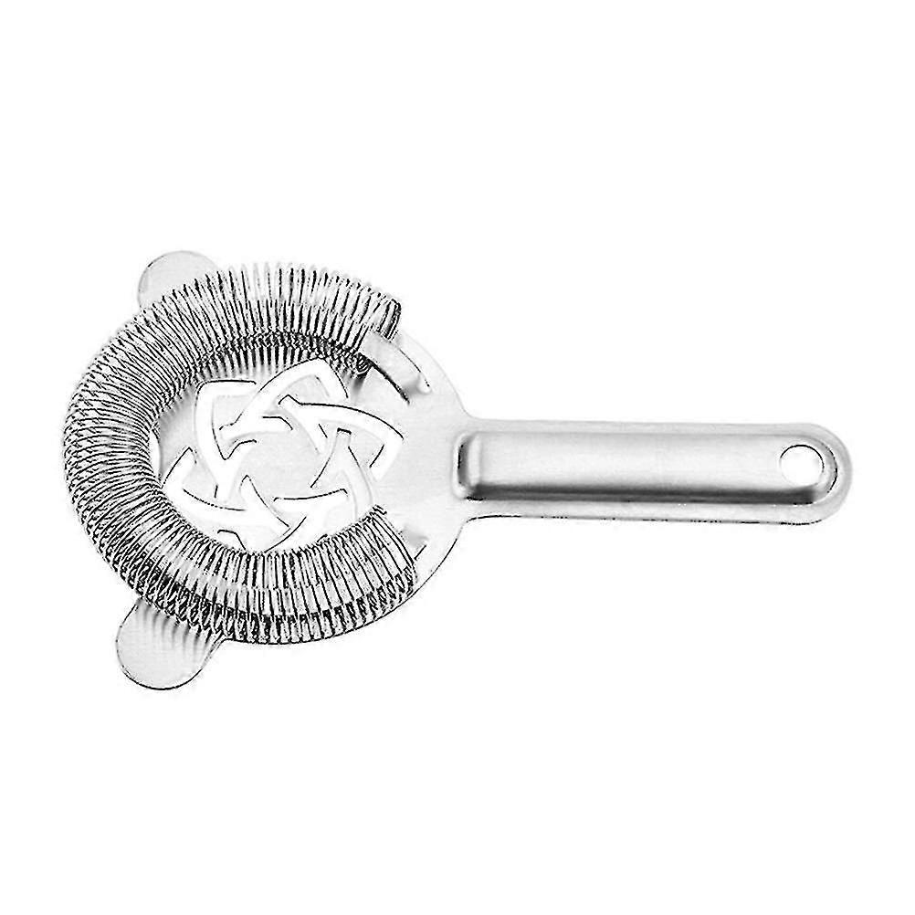 1pc Stainless Steel Ice Strainer Practical Cocktail Strainer Filter (silver)