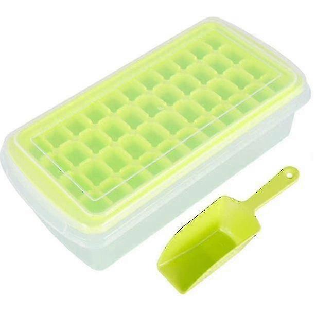 Flexible Silicone Ice Cube Tray Set with Lid and Container | 44 Ice Molds with Scoop and Cover, Ideal for Making and Storing Ice Cubes