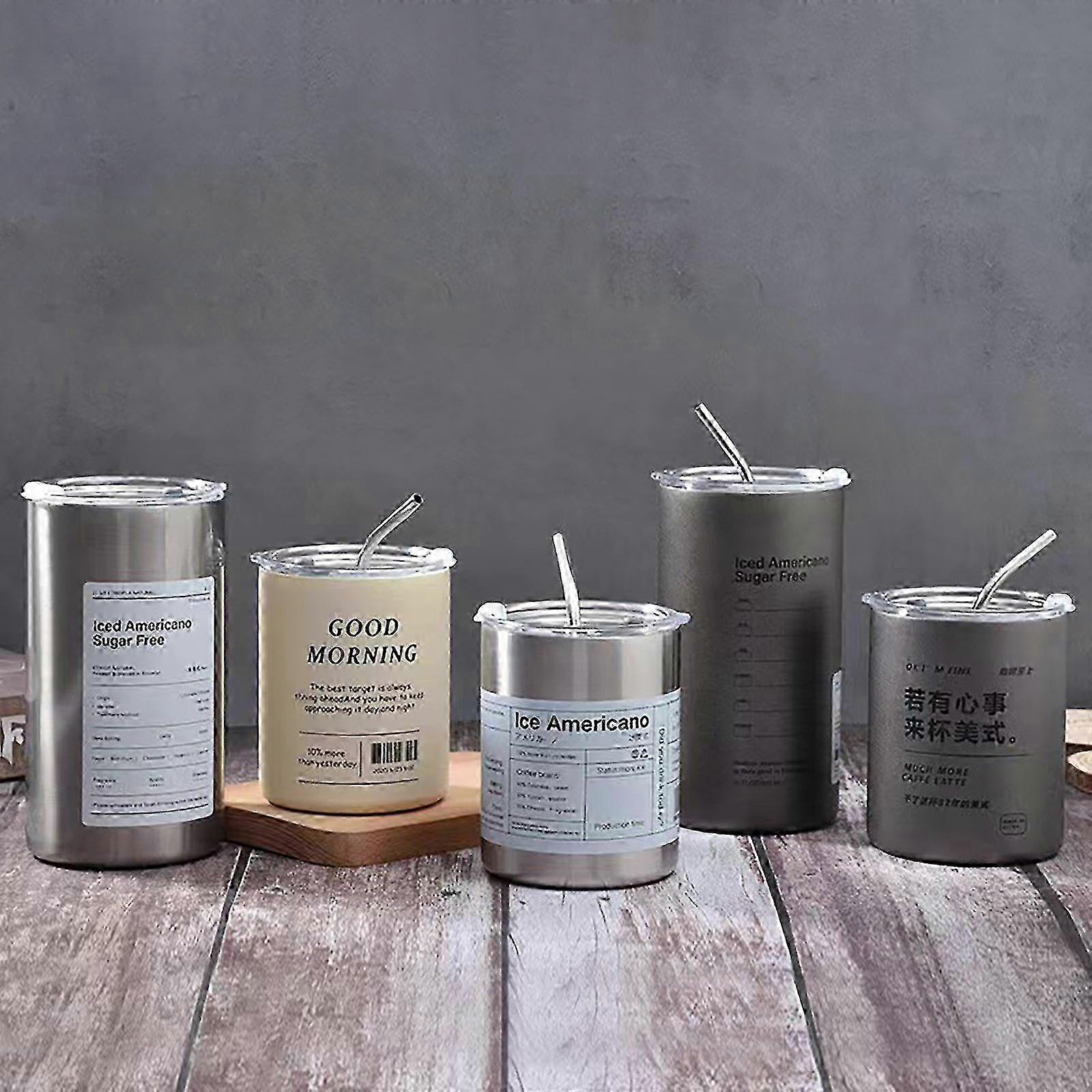 Caneca de café com isolamento térmico de viagem, frasco de vácuo de aço inoxidável com canudo adequado para marcas comuns