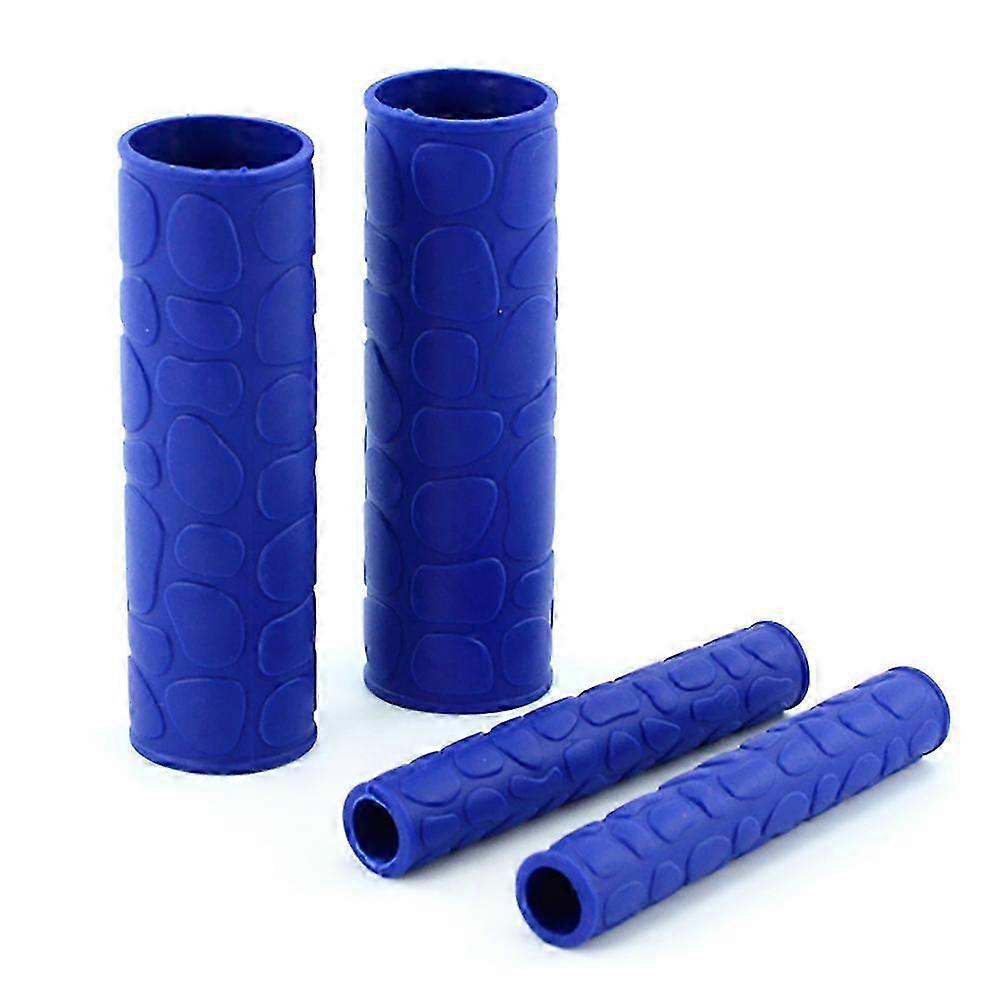 2 Çift Fren Debriyaj Kapaklı Motosiklet Tutamakları - Mavi