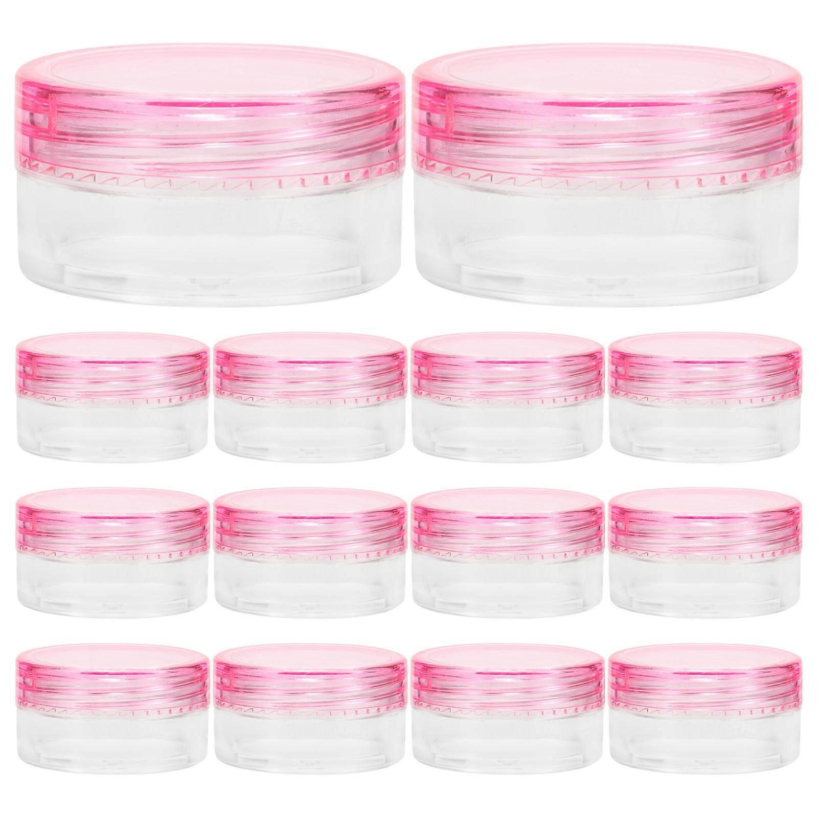 Pink Round Cosmetic Cream Bottles Set Refillable, Lightweight, Leakproof Travel Containers for Daily Use and On the Go 20pcs