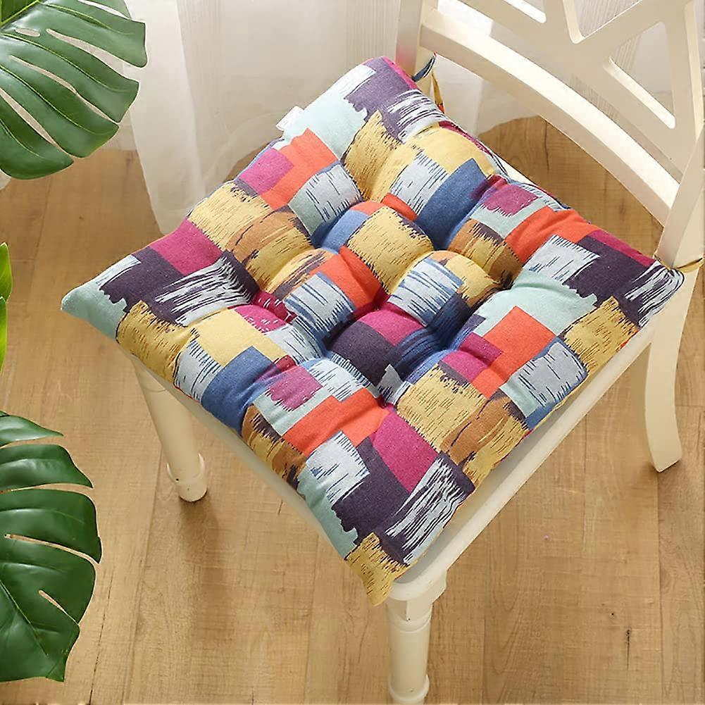 Square Chair Cushions 2-Pack, Non-Slip Soft Seat Mats with Ties for Outdoor Garden, Living Room, Kitchen, Office Use