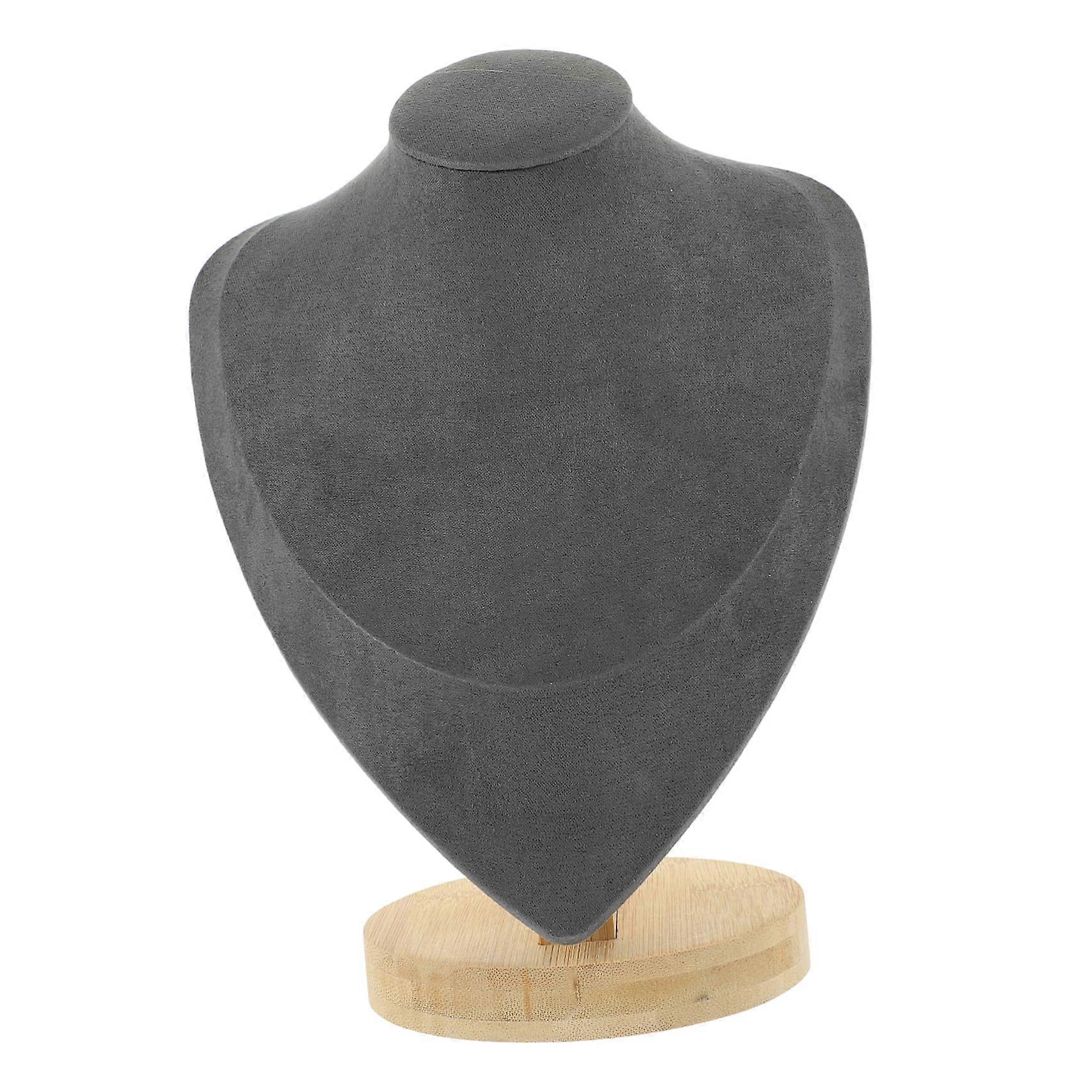 Schmuckständer aus massivem Bambusholz Halter Schmuckvitrine Grey