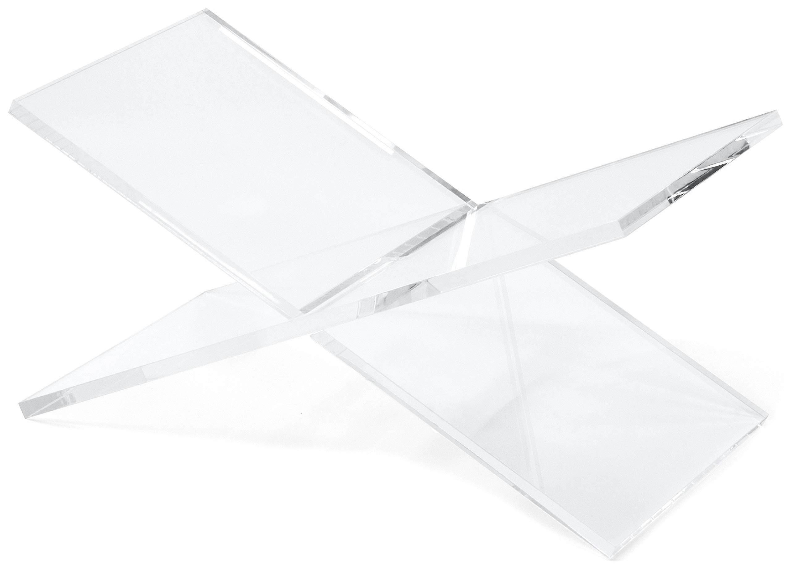 Transparent Clear Acrylic Book Holder 2 Piece Reading Stand for Open and Closed Books, Magazines, Textbooks 6' x 11' x 6' Ref: 8920