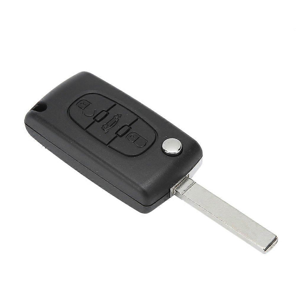 3 Buttons Remote Key Case Car Key Fob Shell Cover Replacement with Base without Groove Fit for Peugeot