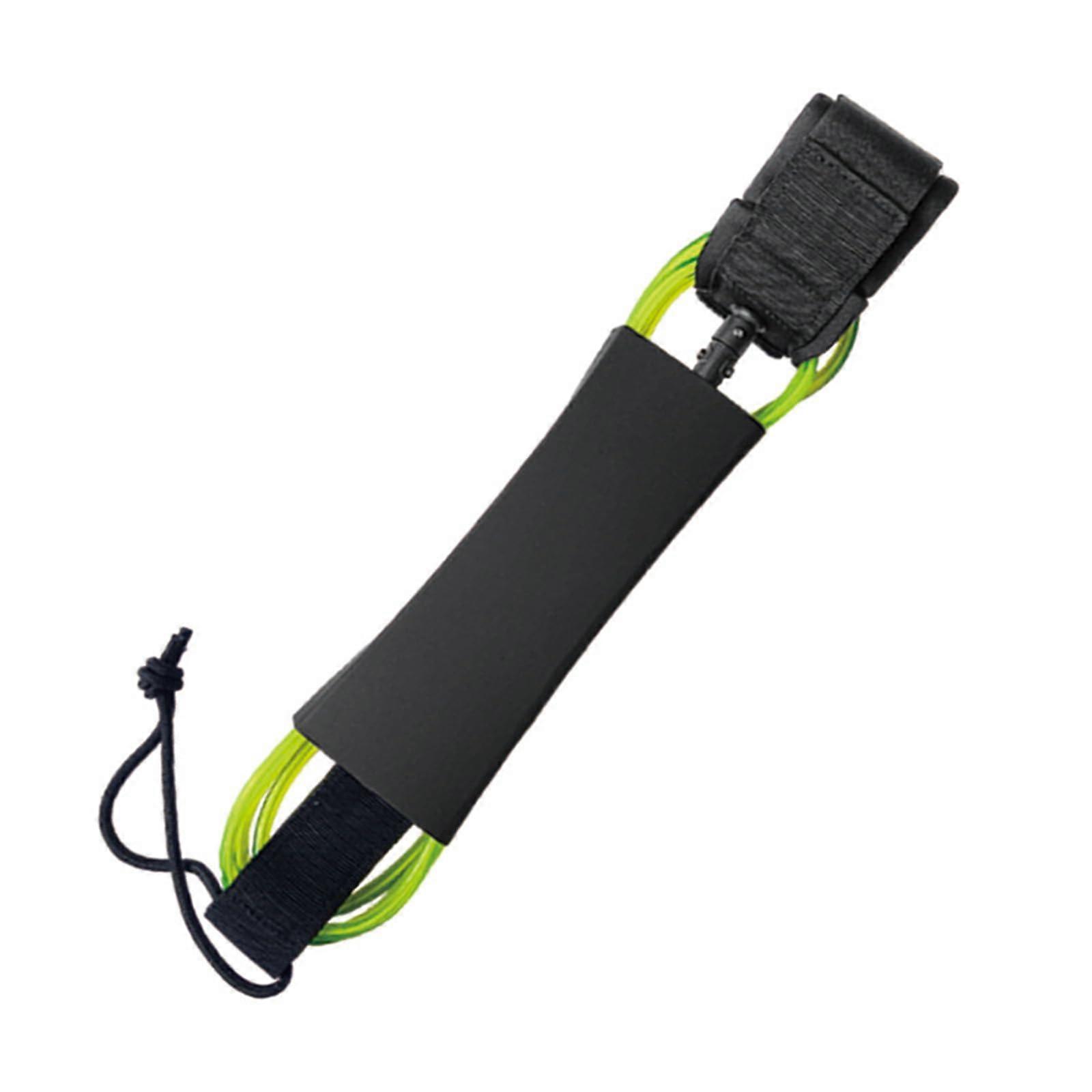Surfboard Leash with Adjustable Thigh and Ankle Cuffs, Stand-Up Paddle SUP Safety Leash, 10ft Neon Green