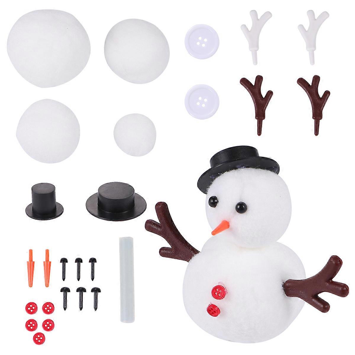 Cute Snowman Decor Diy Toy Mini Snowman For Crafts Christmas Kids Conical Plastic 2 Bags