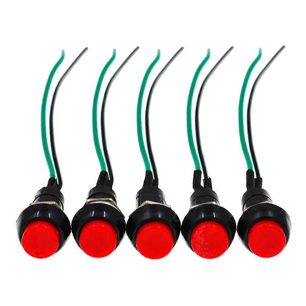 Round Motorbike Self-Locking General Purpose Switch for Motorbike Use ABS Material 10Pcs