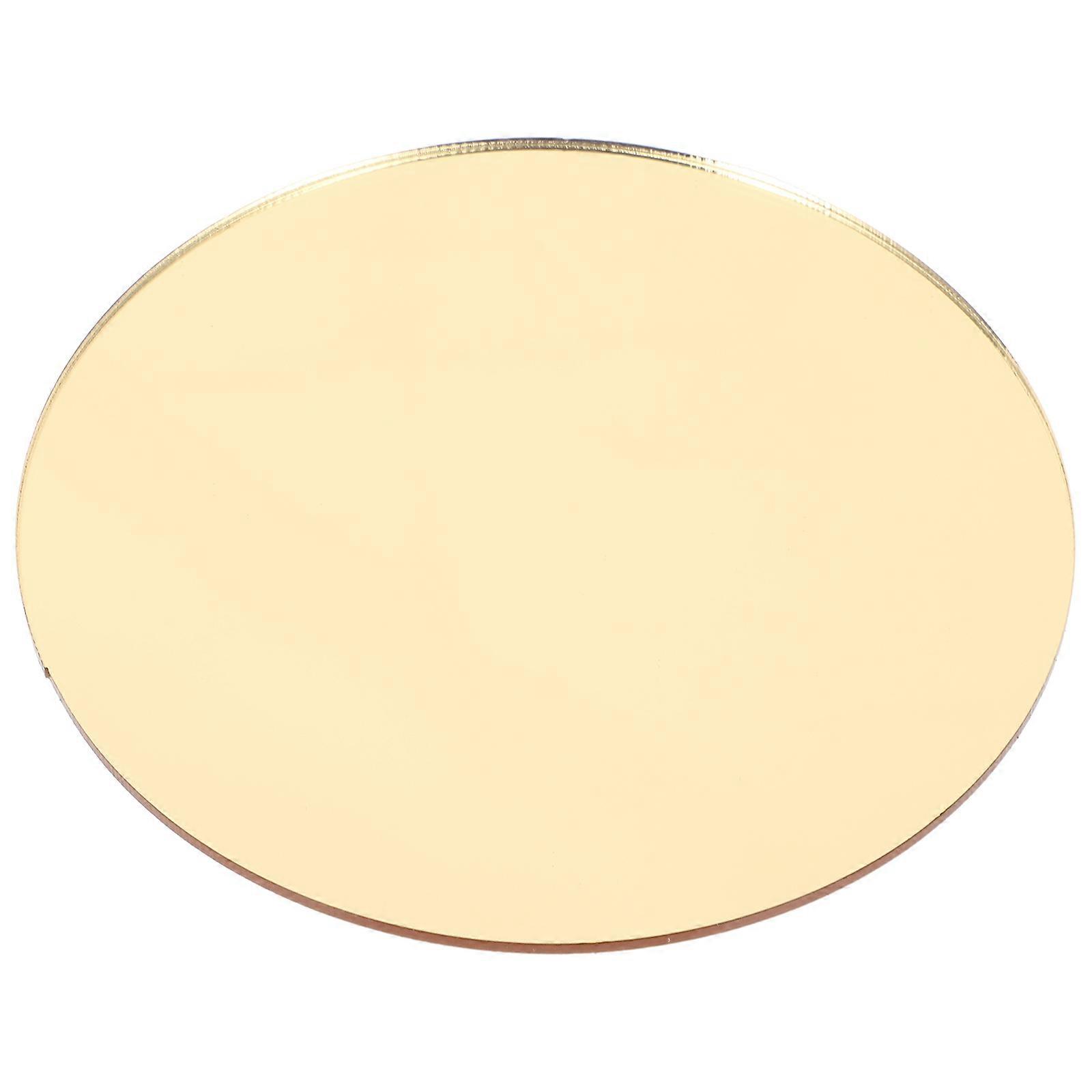 Display Tray Acrylic Aromatherapy Ornaments Photography Prop Golden 10X10X0.2cm Reflection Effect 1Pack