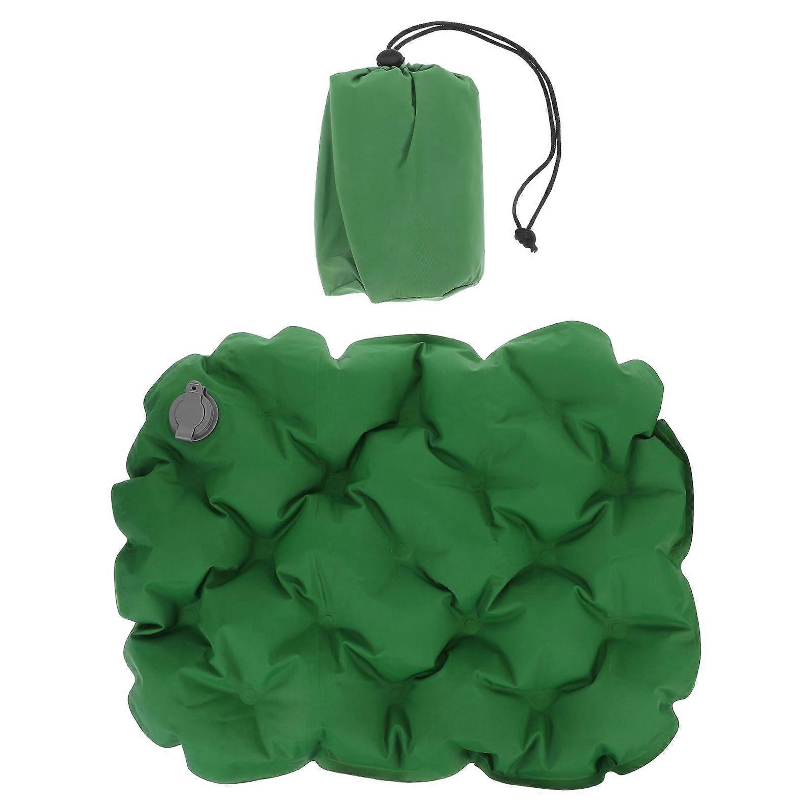 Camping Cushion Inflatable Seat Adults Lightweight Support For Hiking Travel Office Use Green 40.00X30.00X7.00CM 1Pack