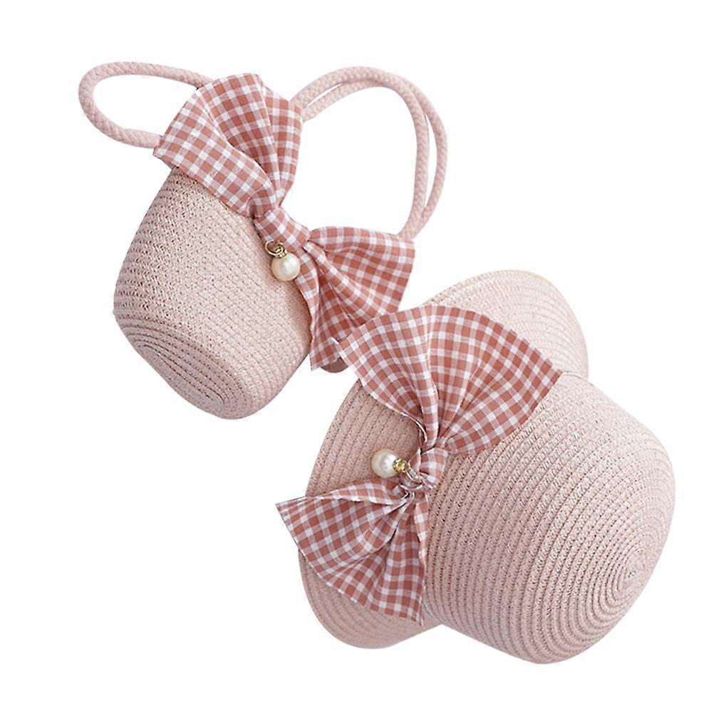 Sun Hats For Kid Pink Beach Hat UV Blocking Stylish Design 1Set
