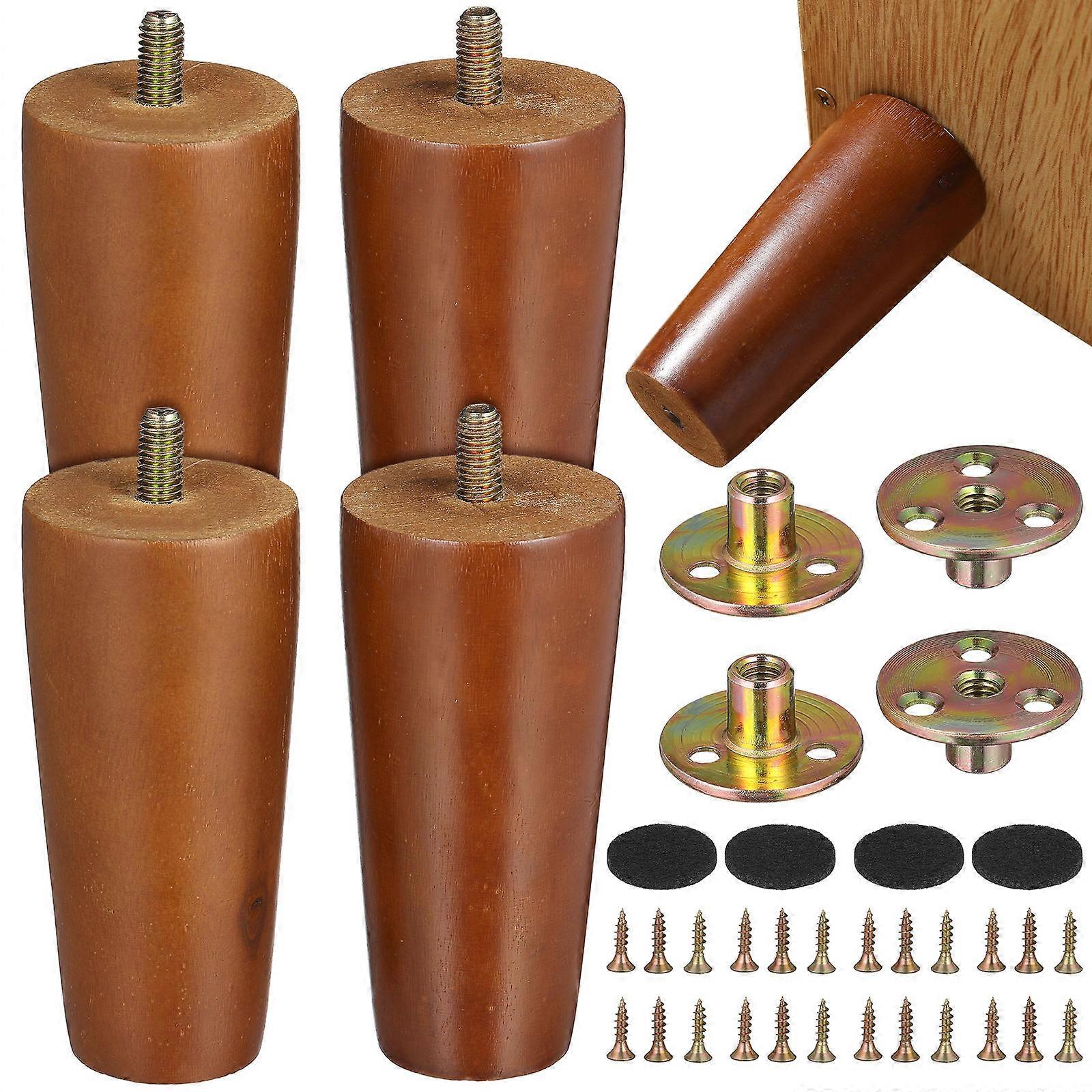 Sturdy Replacement Furniture Legs 4 Sets for Sofas, Beds, Tables | Non Slip Design, Easy Installation, Aesthetic Look