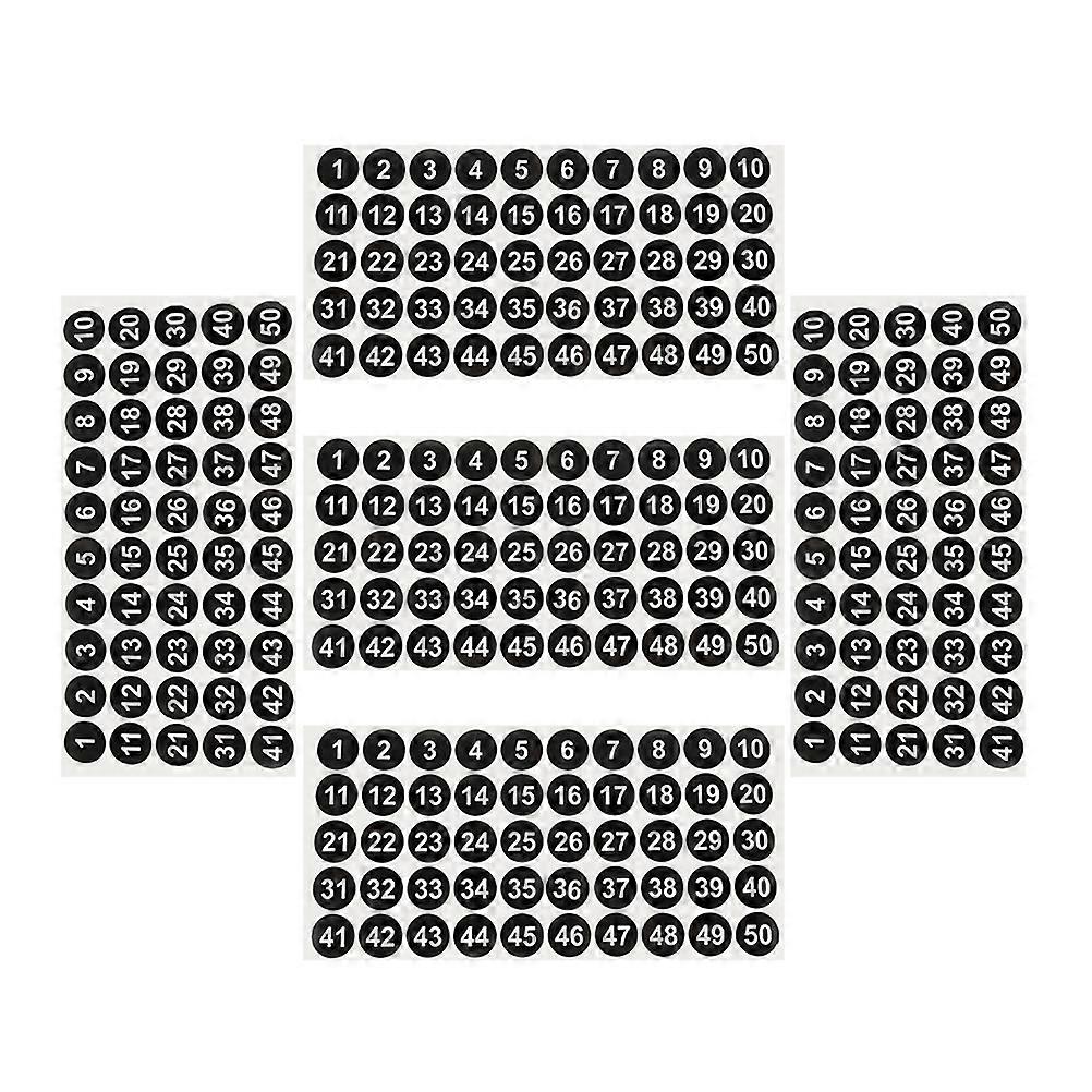 Self Adhesive Number Stickers 5 Sheets for Office & Home Organization, Labels for Storage Cabinets, Bottles, Keys & Residue Design