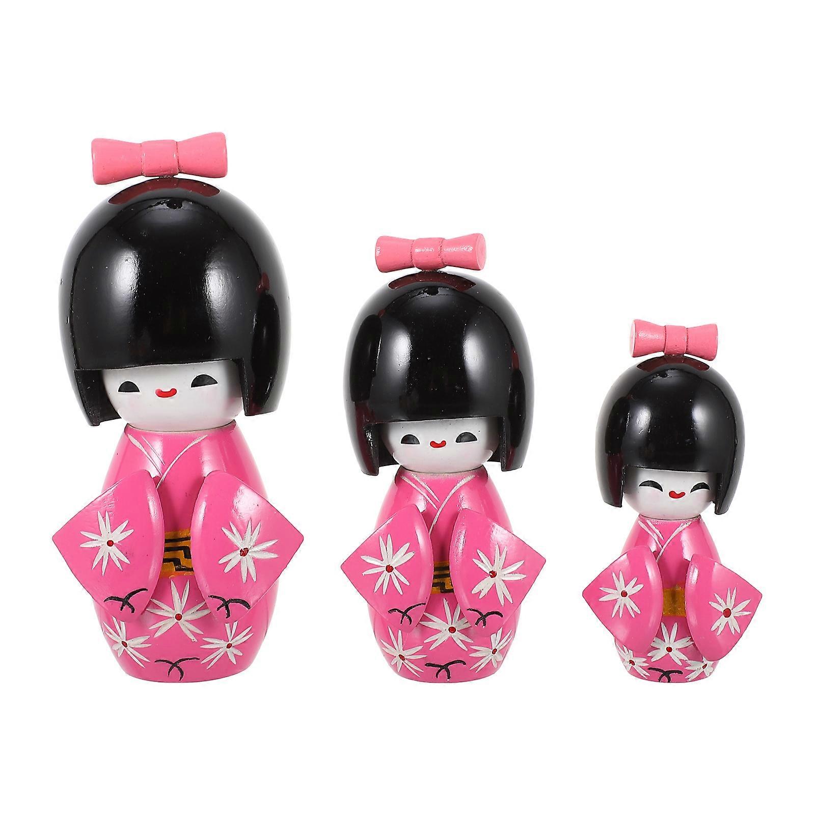 Japanese Statues Kimono Doll Adornment Sushi Restaurant 10cm/3.93inch Cherry Atmosphere Enhancer