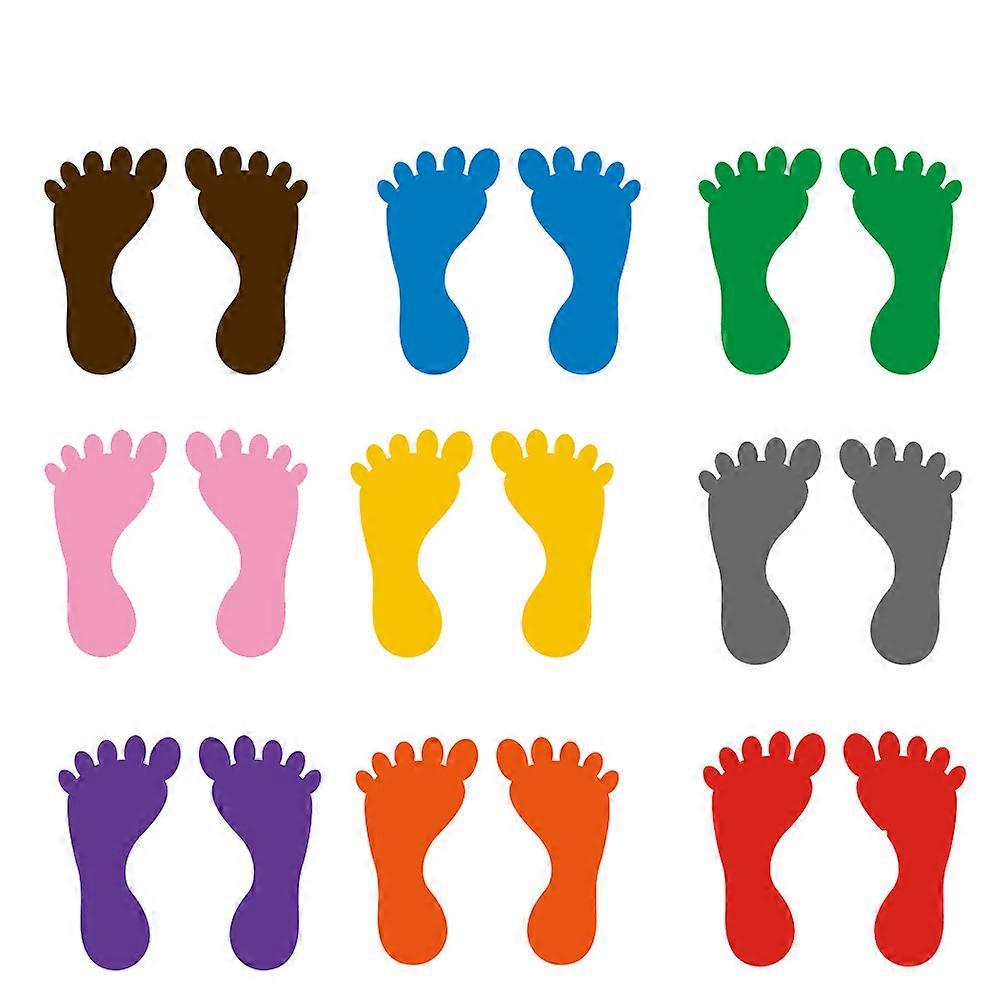 Footprint Floor Stickers Kindergarten Style Prevent Slips and Falls Bathroom Accessories Mixed Color 18 Pairs