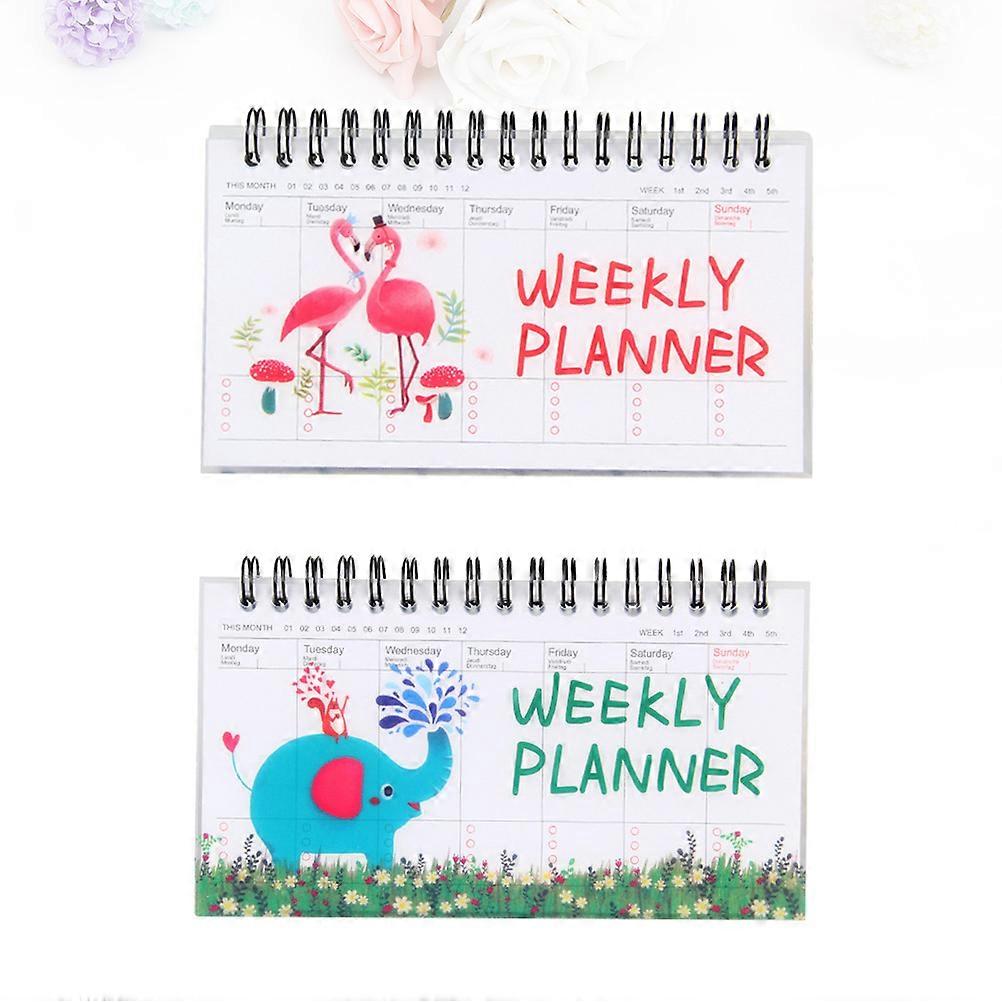 Weekly Planner Notebook Personalizing Work Appointment Check List 15.8 X 8.6 X 6 Cm 2Pcs