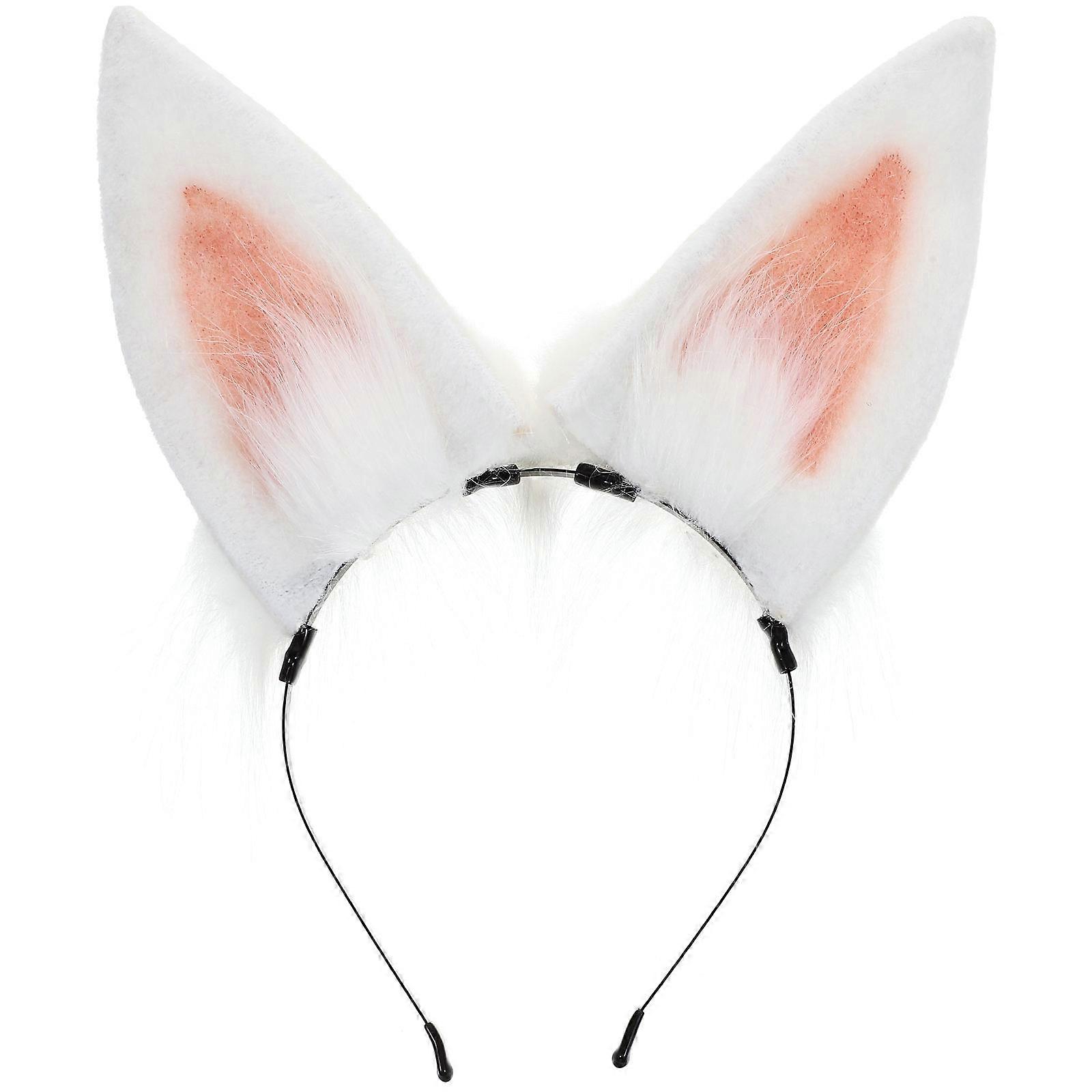 Bunny Headwears Rabbit Ears Headband Cute Look Daily Outfits White 23x25x2cm 1Set