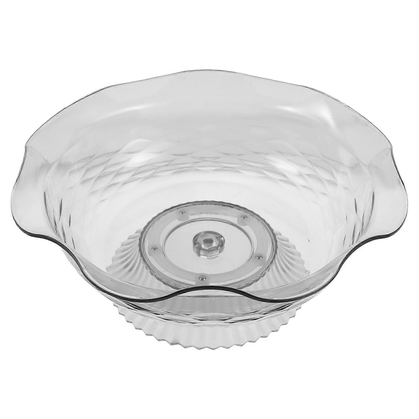 Rotating Transparent Fruit Bowl Stand Tray for Candy Dessert Display Space Saving Kitchen Decor