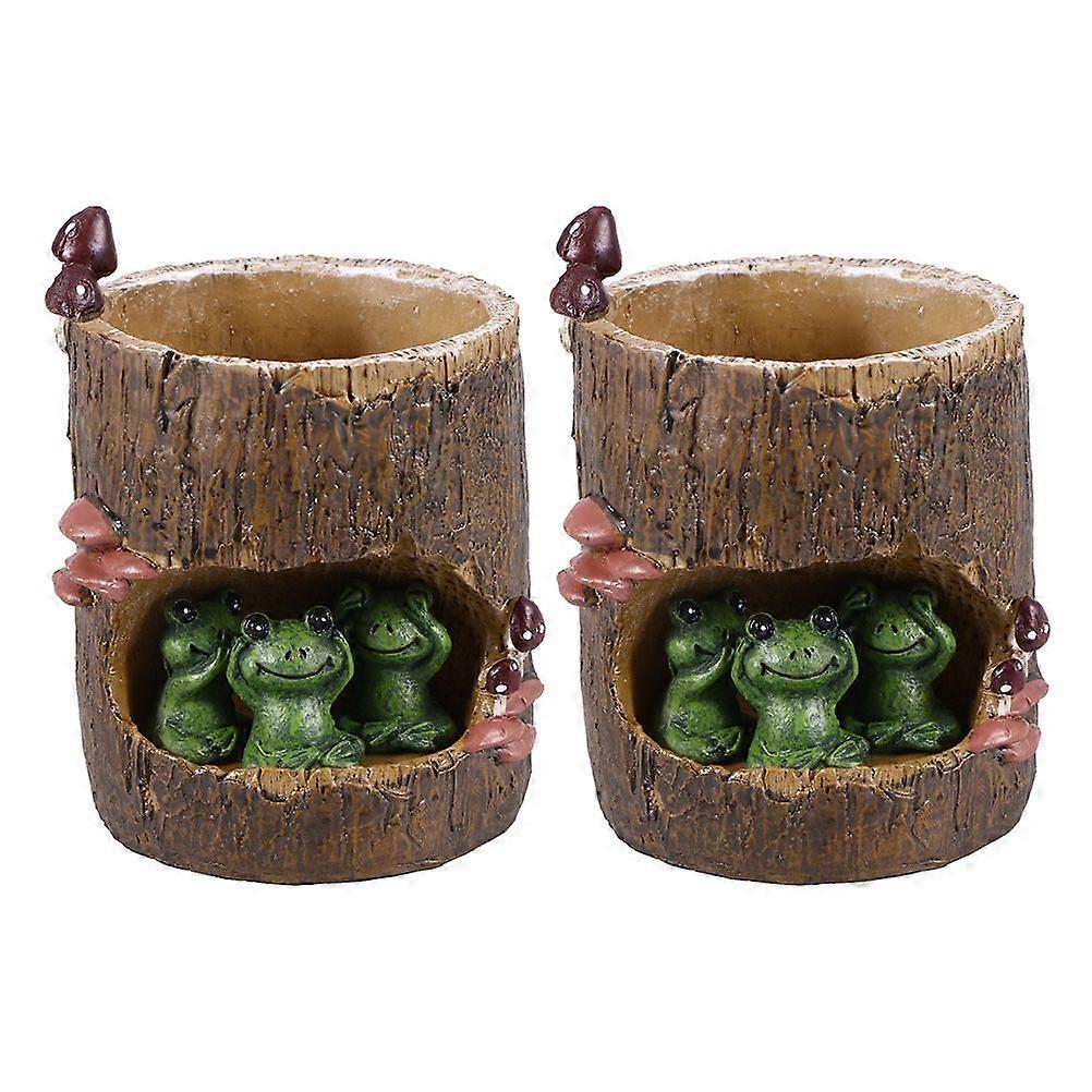 2pcs Practical Succulent Planter Cartoon Flowerpot Succulent Pot Container