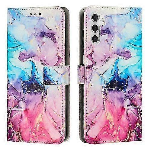 For Samsung Galaxy S23 FE 5G Painted Marble Pattern Leather Mobile Phone Case