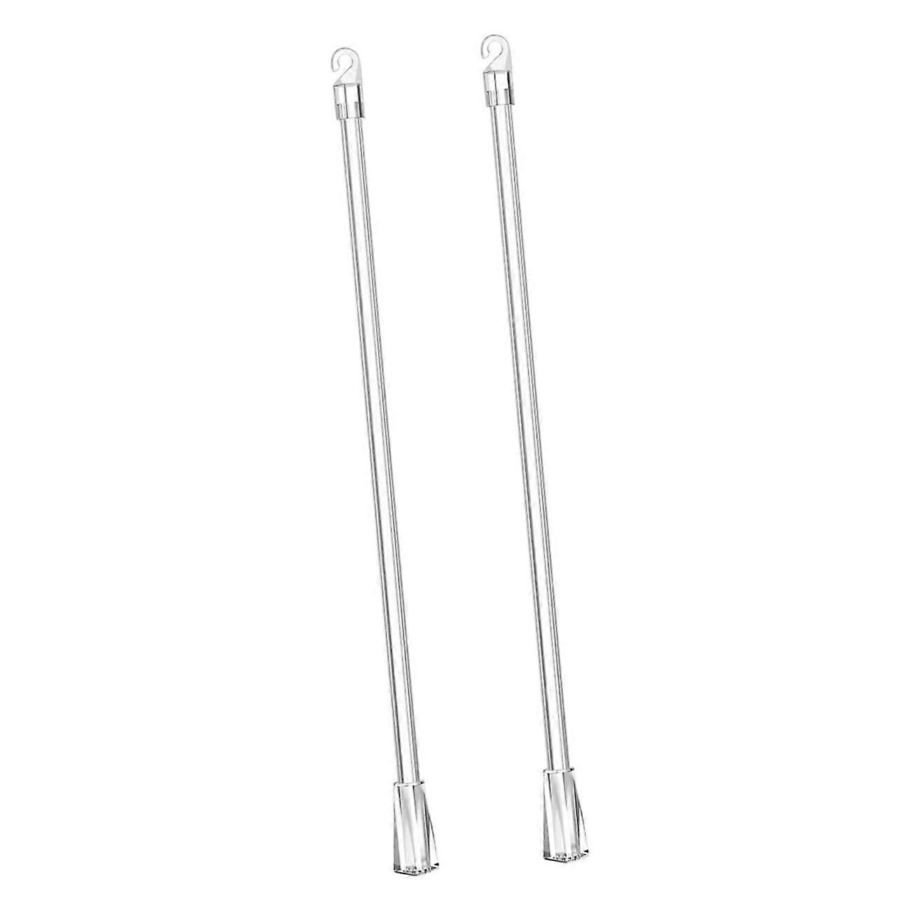 Curtain Rods 2 Pack - Long Durable Pull Rods for Easy Blinds Operation, Transparent Curtain Accessories