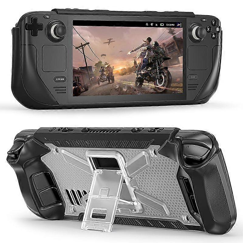 For Steam Deck 2022 TPU+PC Protective Cover with Kickstand Anti-scratch Case