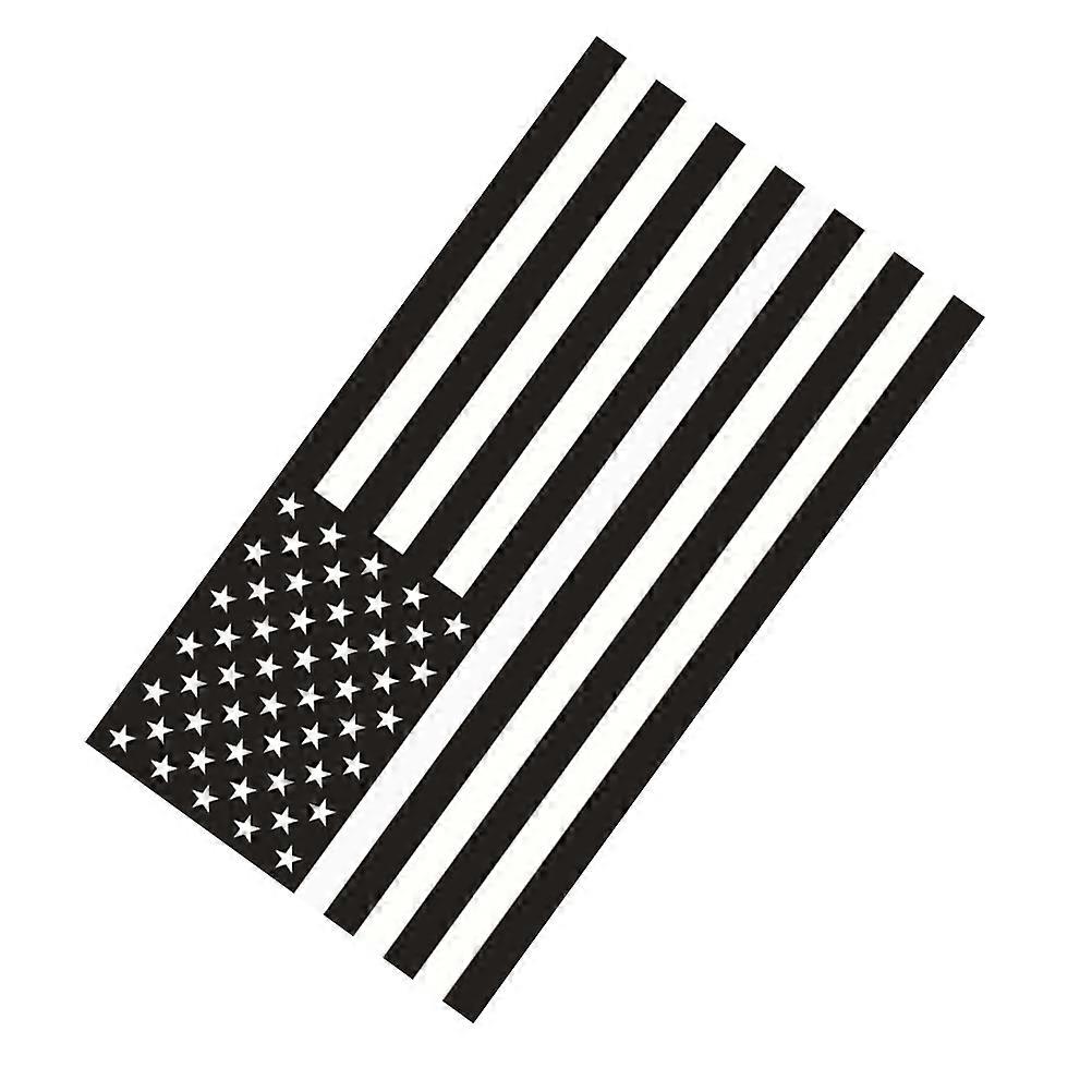 Patriotic Flag Stickers for Car Windows 6Pcs Black White Rectangular Shape