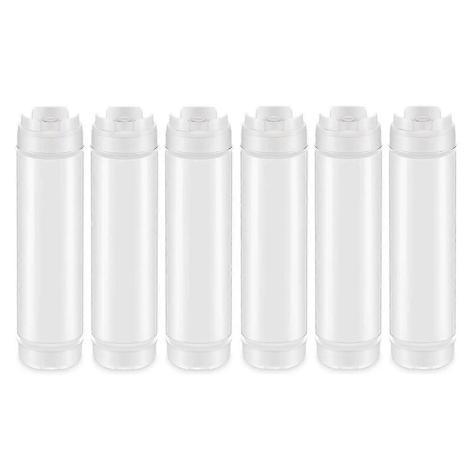 6 Pcs 16 Oz Inverted Plastic Squeeze Bottles, Refillable Tip Large Valve Dispenser Condiment Squeeze