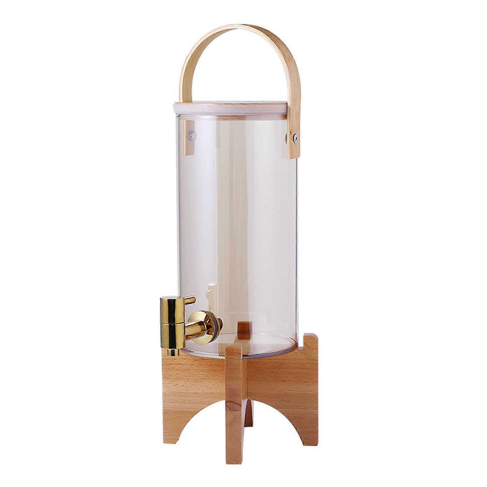 Glass Water Dispenser with Metal Wire Stand, Lemonade Dispenser with Spigot and Lid, Temperature Resistant 3.1L
