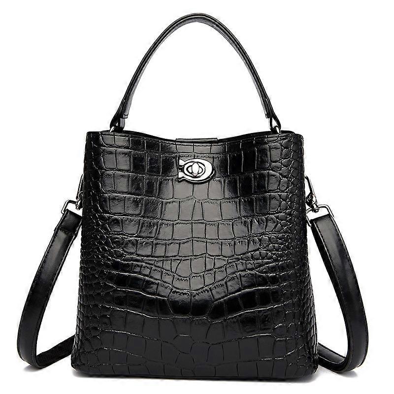 Shoulder slung bucket bag, classified storage, PU material with stone pattern