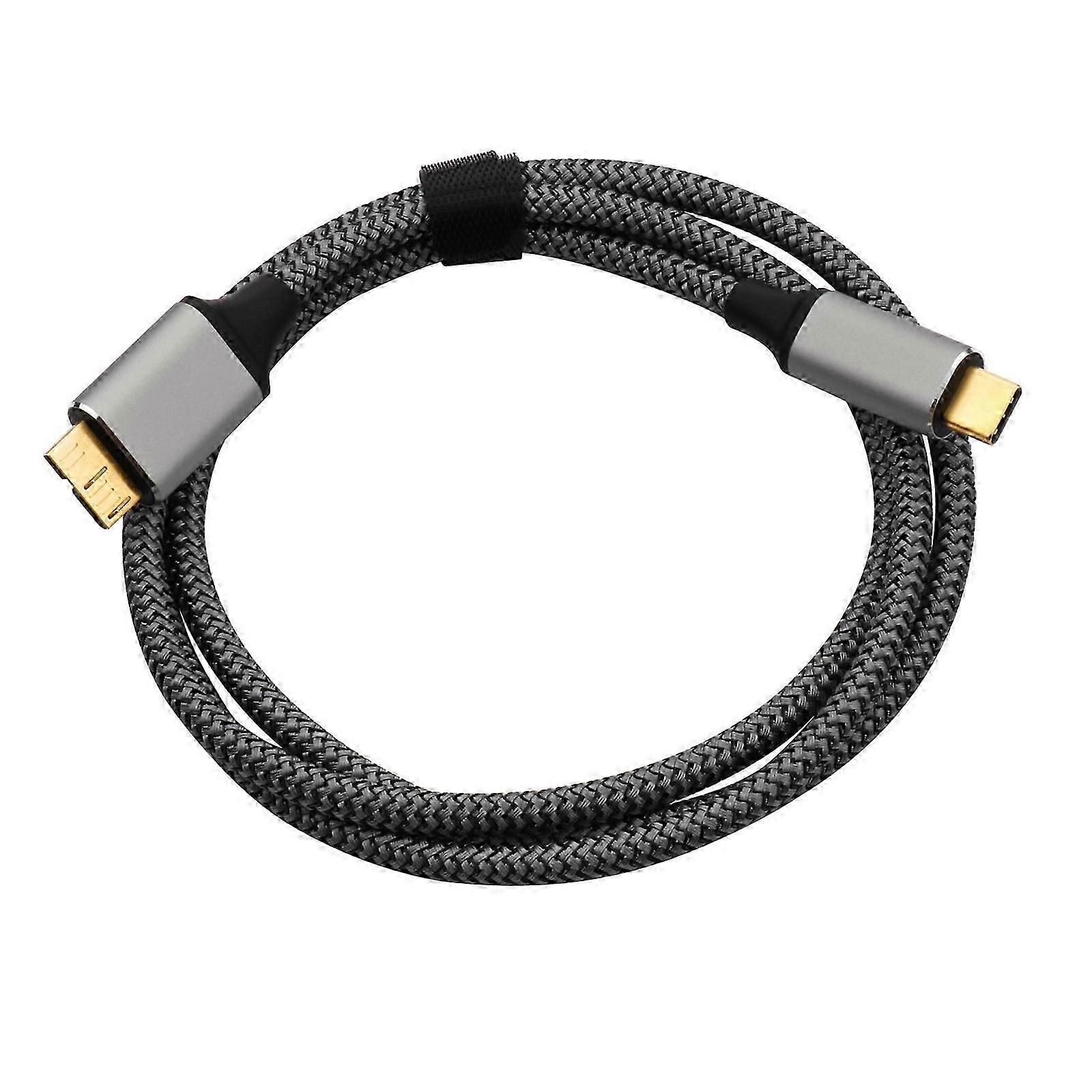 Fast Speed Type C to MicroB Cable 5Gbps Data Sync Charging Cable for Hard Drive Devices  Black