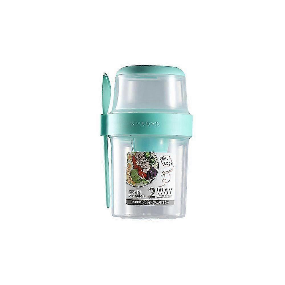 2 Layer Portable Salad Cup for Fruits, Dressing, Cereal, and Meals