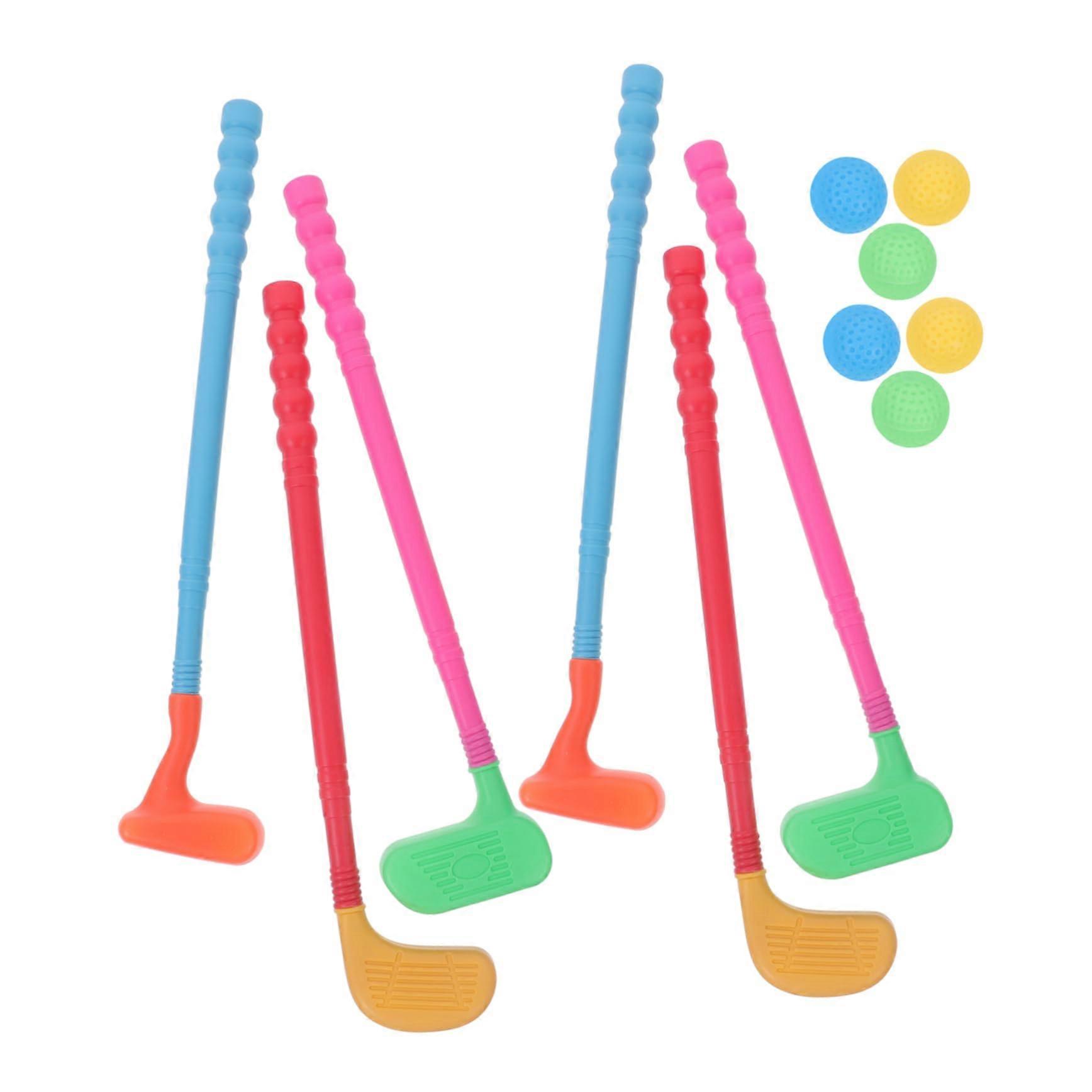 2 sets of plastic golf set, partial set with golf clubs and balls, random colors, outdoor for boys, promotes dexterity, random color.